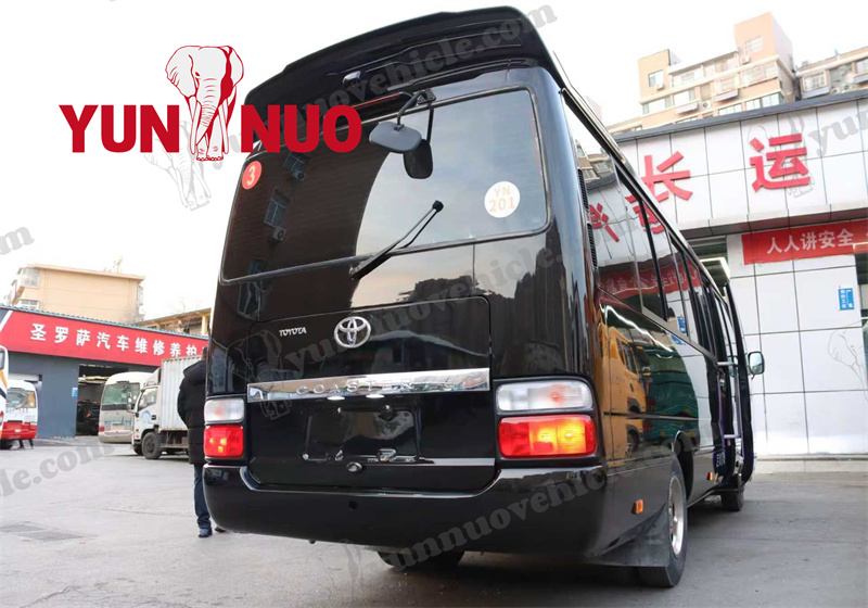 The newly launched deluxe Toyota Coaster by Shandong Yunnuo