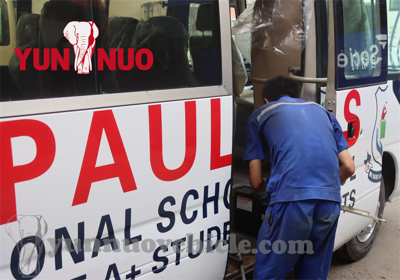 Customized used Coaster school bus for Ghanaian clients