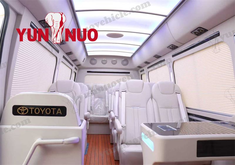 The newly launched deluxe Toyota Coaster by Shandong Yunnuo