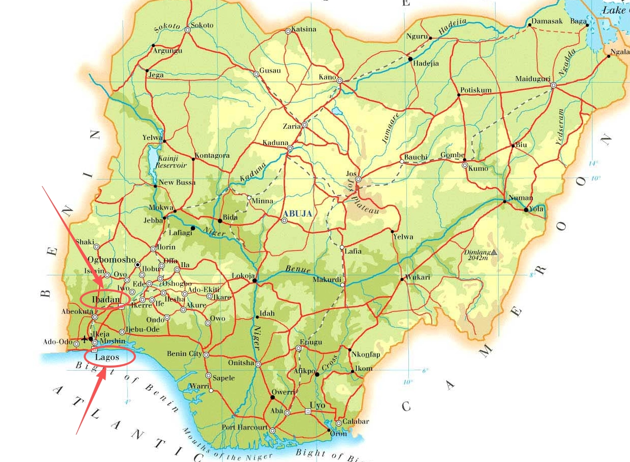 The geographical locations of our agents in Lagos and Ibadan, Nigeria