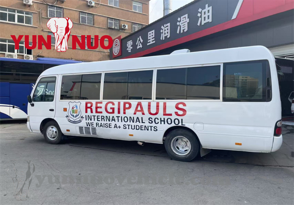 Customized used Coaster school bus for Ghanaian clients